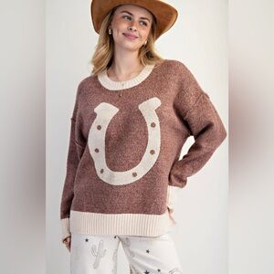 NWT EASEL Horseshoe Sweater.